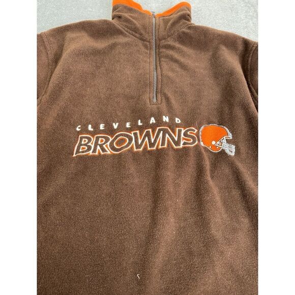 Vintage Cleveland Browns NFL 1/4 Zip Fleece Pullover Jacket Men's Size Medium - Picture 4 of 10